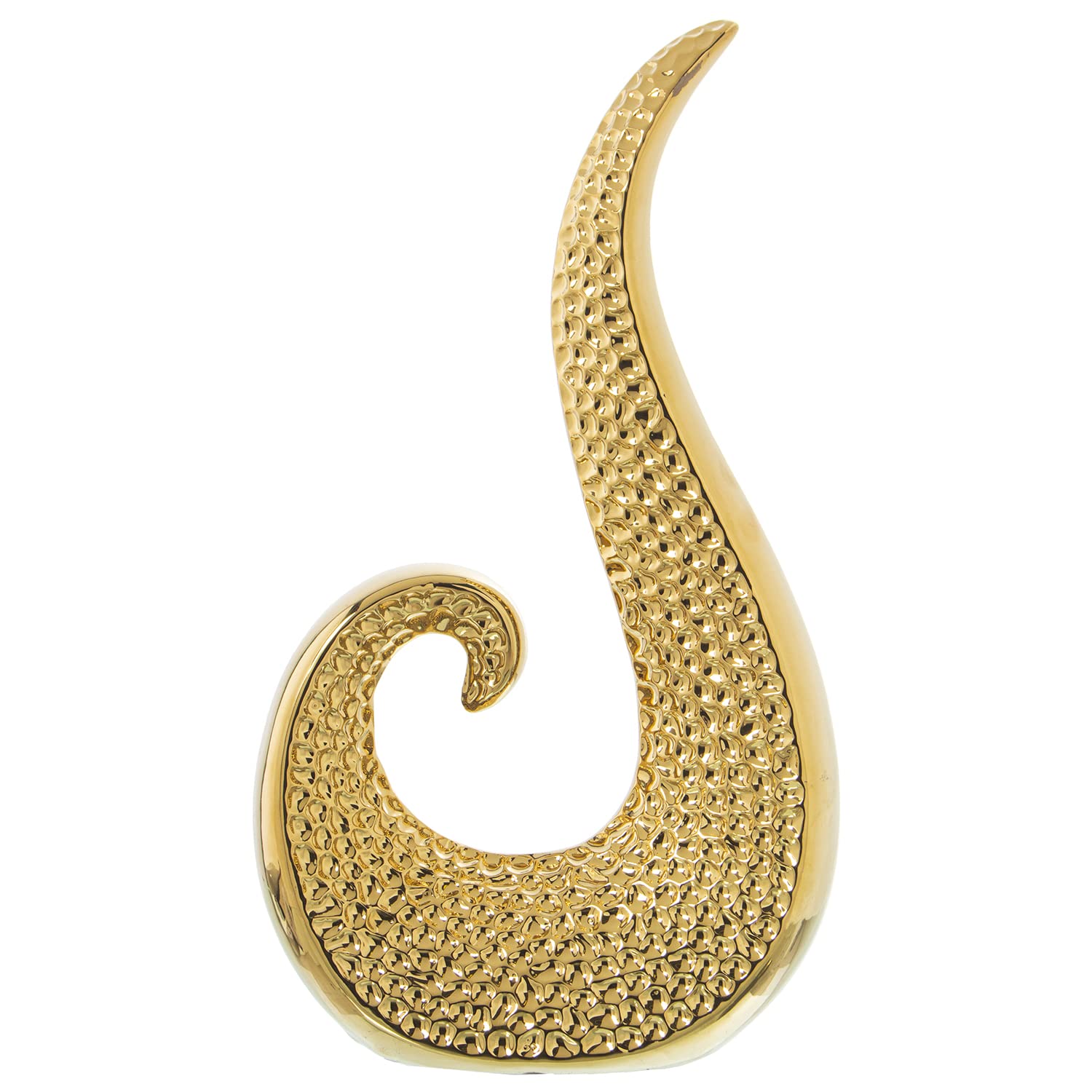 Statue en céramique dorée 39cm | Élégance contemporaine pour intérieur chic