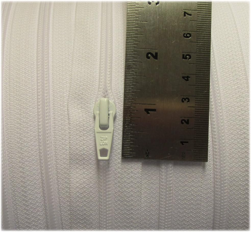 Continuous Chain Zip N5 Various Colours with Sliders YKK Ziplon Brand 5 Metre (White)