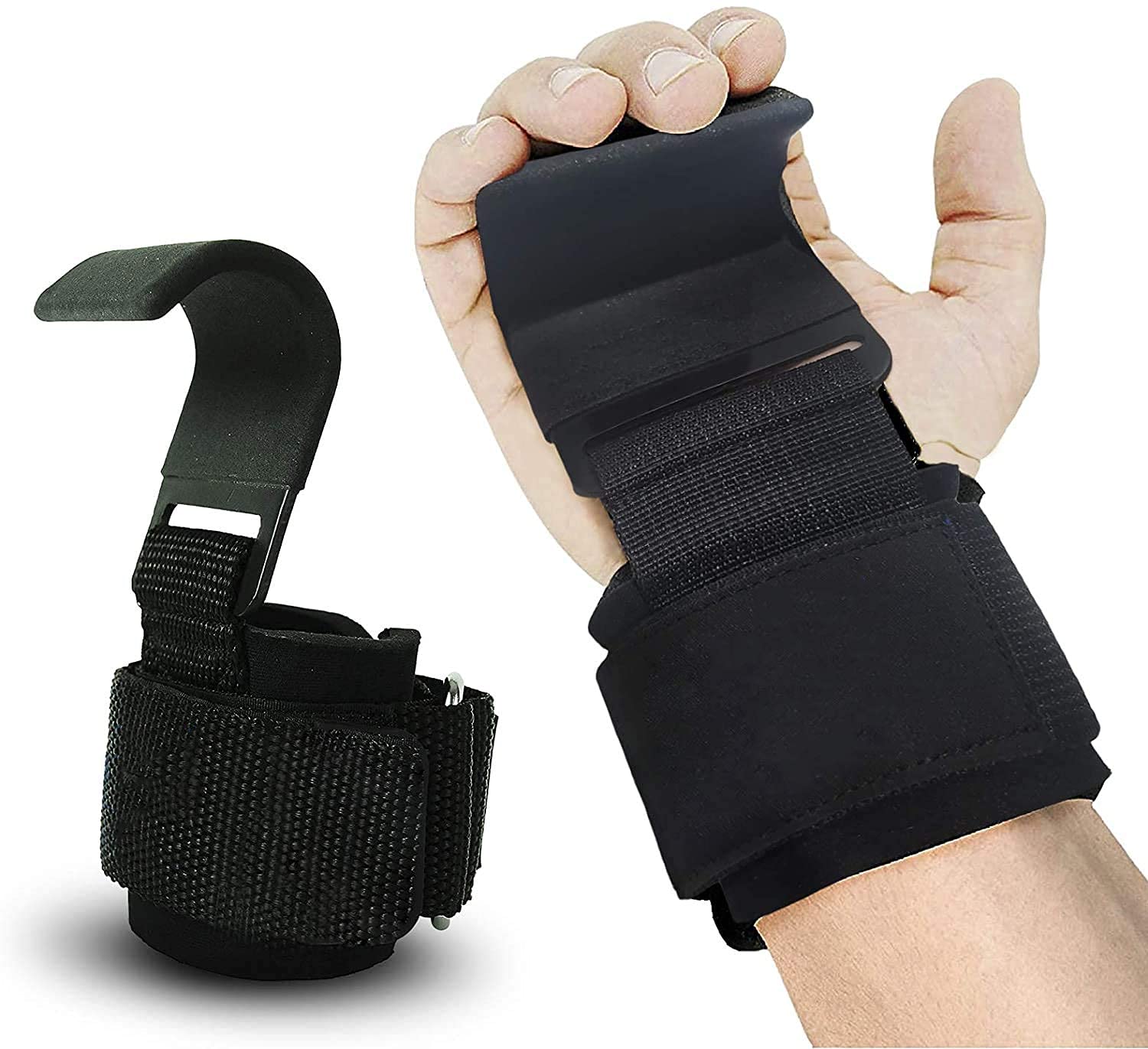 HOW (HOUSE OF WISHES) with Device Adjustable Strong Iron Hook Grip Straps + Weight Lifting Black Wrist Support Lift Straps Steel Black (1 Pair) (B07MKZ48PT) Amazon Price History, Amazon Price Tracker