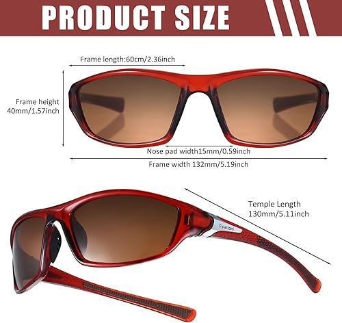 Miniatura 2 de TOODOO 4 pares de lentes de sol polarizados para hombre con protección UV, gafas de conducción deportivas para actividades al aire libre