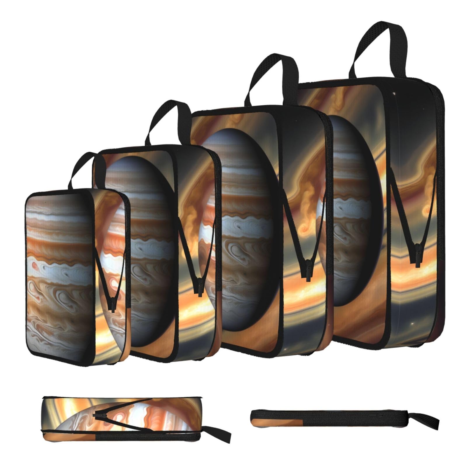 Sxzvvbn Black Jupiter Landscape Compression Packing Cubes 4 Piece Set