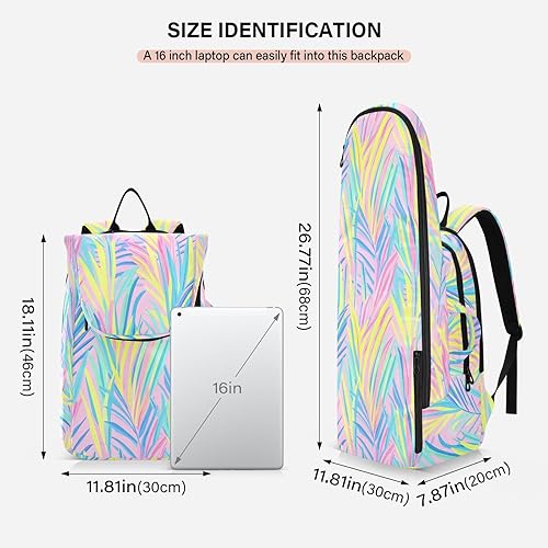 Miniatura 3 de Mochila de tenis para adultos, grande, resistente, plantas tropicales, simple, 2 raquetas, bolsa de tenis acolchada, bolsa de gimnasio para hombres