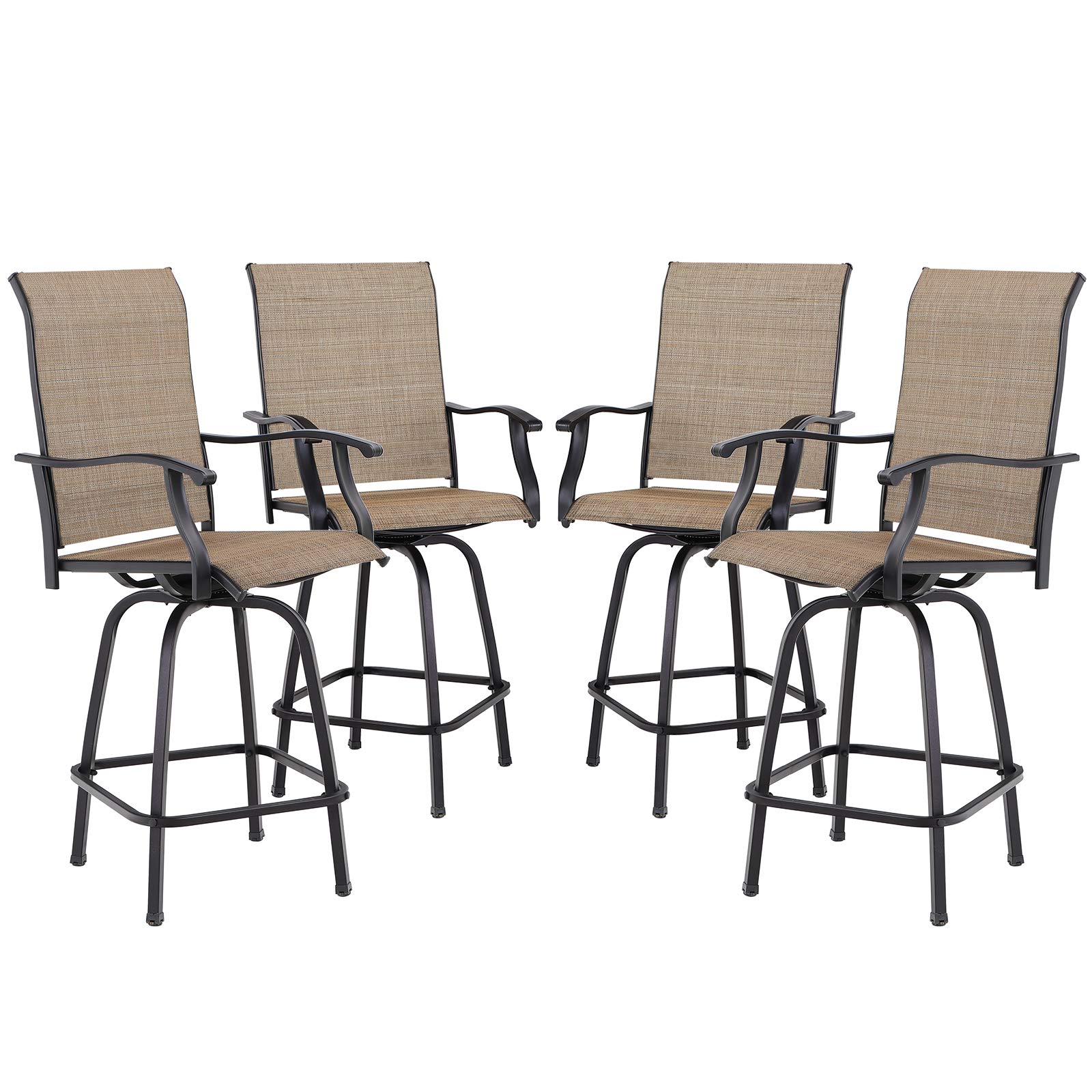 Sophia and William Swivel Outdoor Bar Stools Set of 4