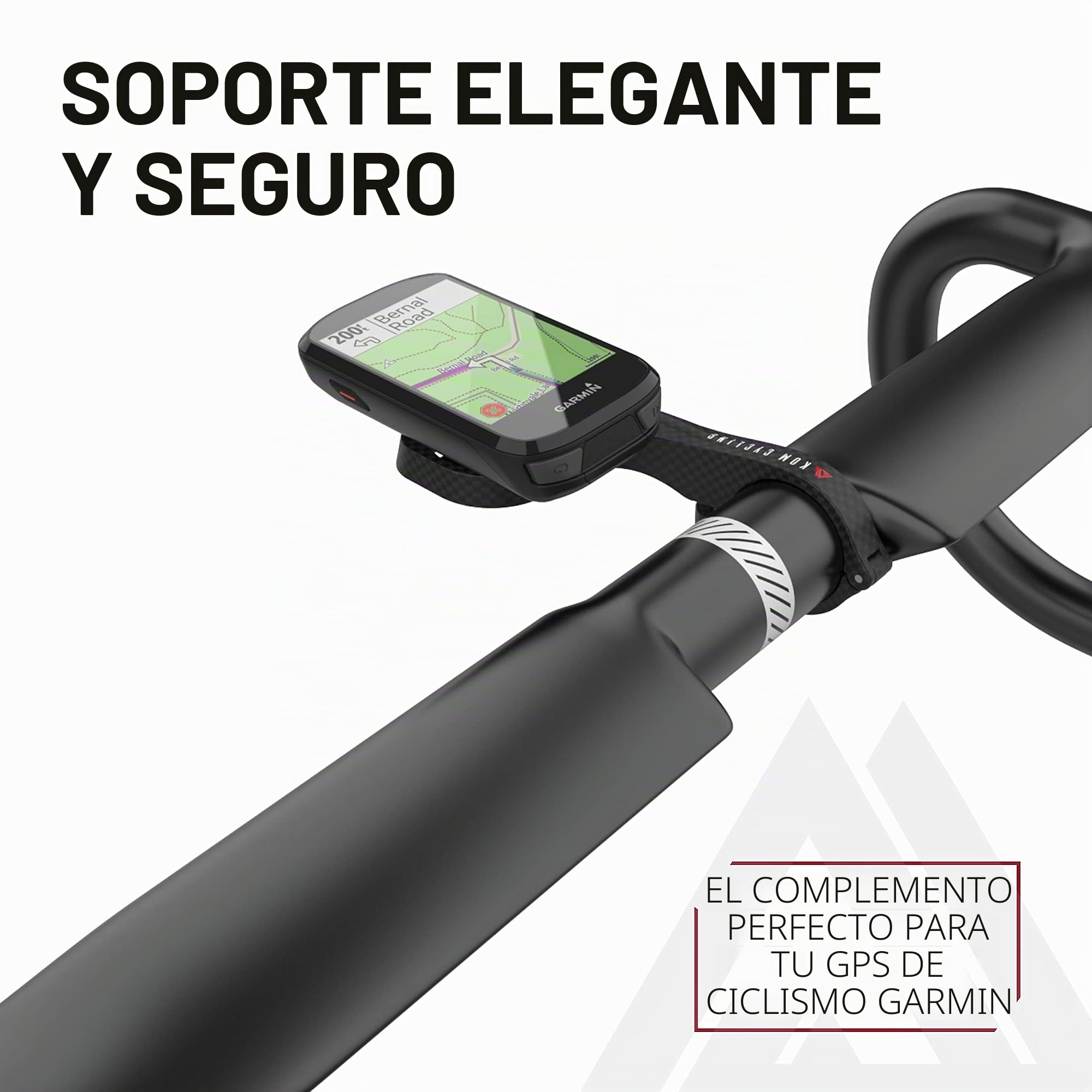 KOM Cycling Soporte para Ordenadores de Bicicletas Garmin Mount con Acabado en Carbono como el del Garmin Edge Mount Diseñado para Garmin Edge 530, Garmin 830 y Otros Modelos de Garmin | gps-vehículo-mounts