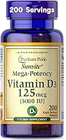 Vista 1 de Suplemento dietario Puritan's Pride con vitamina D3 5000, 200 cápsulas