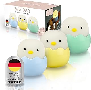 MegaLight LED Nachtlicht Kinder | Nachtlicht Baby ohne verschluckbare Kleinteile | Stilllicht dimmbar Touch | Nachtlampe USB Aufladung | Baby Eggy