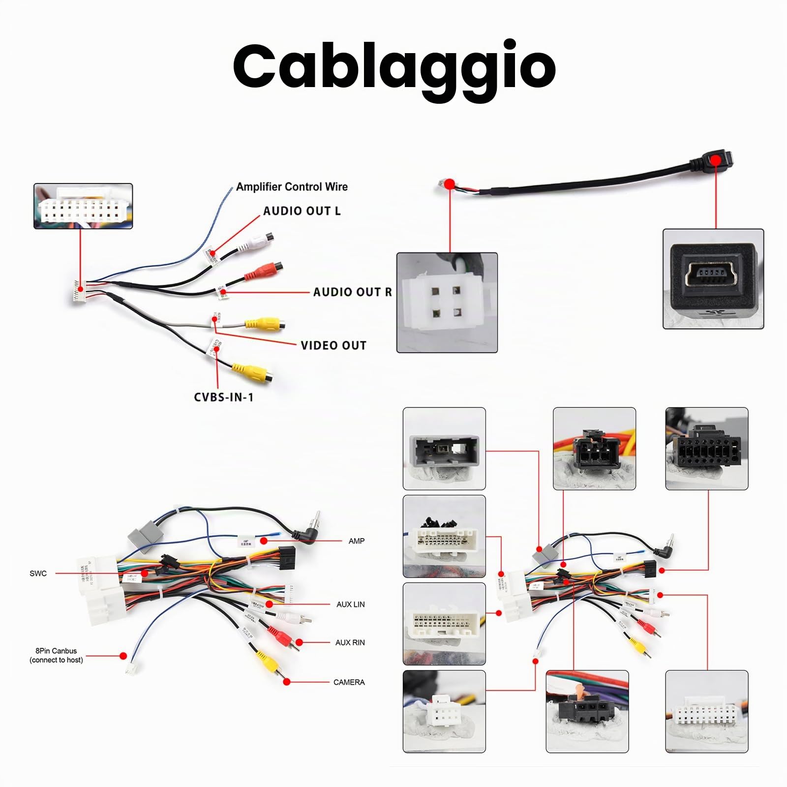 VECHTEL Cavo di Alimentazione per Nissan Qashqai J10 2006-2016 Configurazione Alta-Bassa