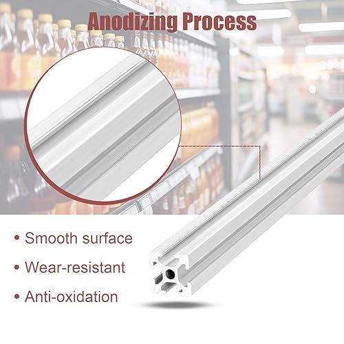 Miniatura 4 de QNK 2 piezas de 300 mm (11.8 ") ranura en T 2020 extrusión de aluminio estándar europeo anodizado riel lineal para piezas de impresora 3D y CNC DIY