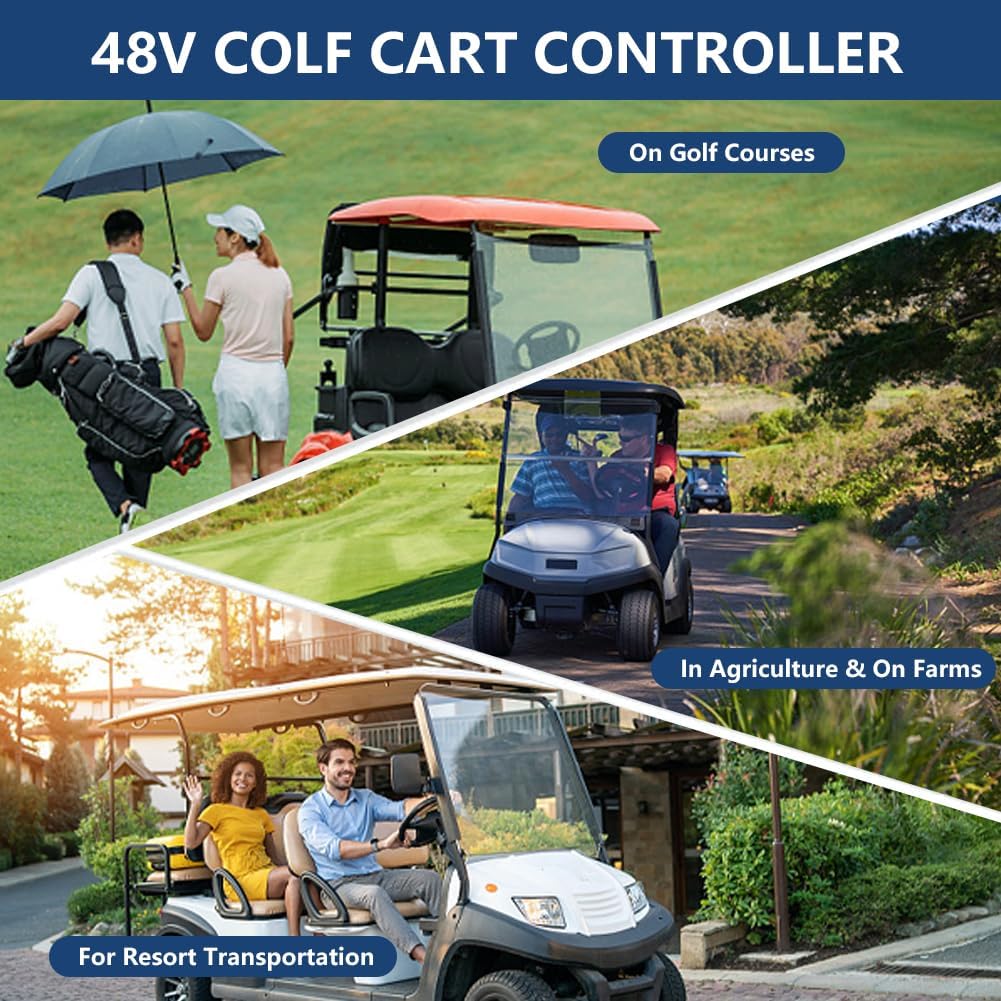 Golf Cart Controller, 48V 250A Controller Compatible with Curtis, 1206HB-5201 Golf Cart Speed Controllers for 2010-UP EZGO TXT, Express S4, Express L4, Terrain 250, ST Sport II, ITS Throttle, 612632