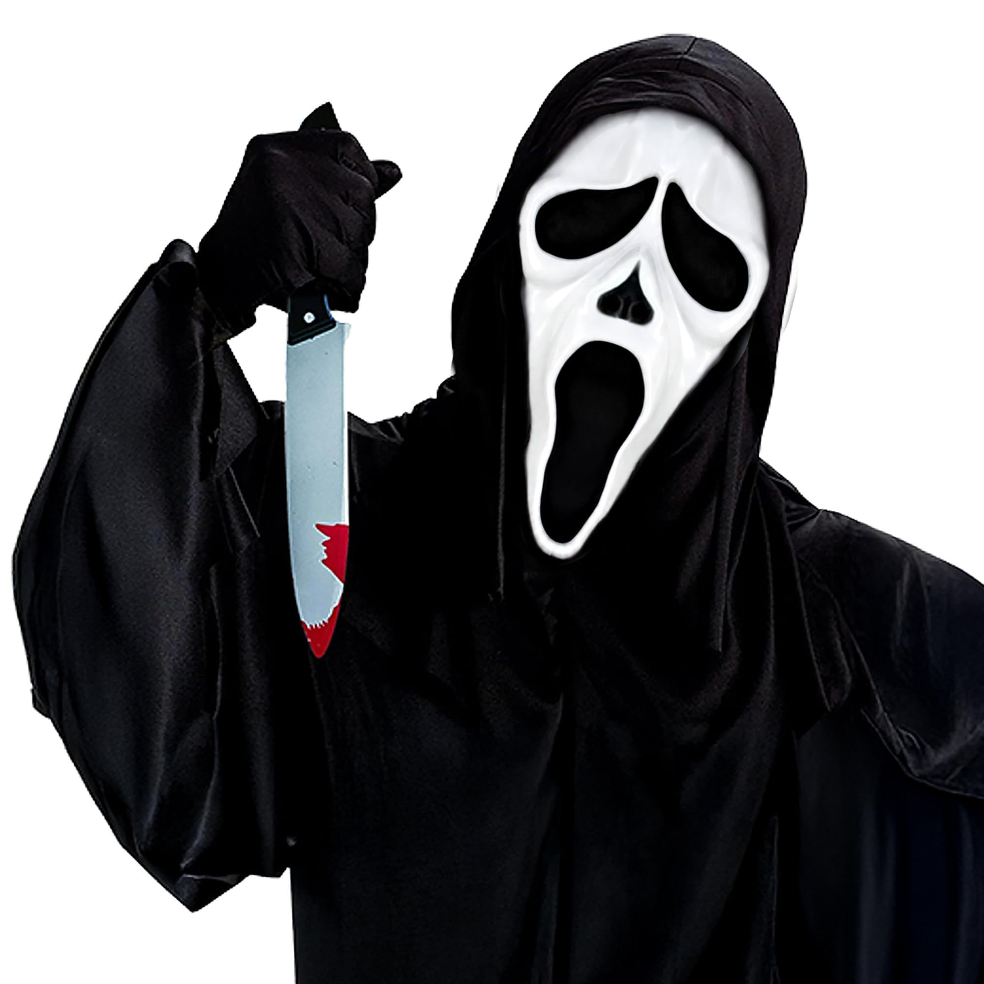 The Fancy Dress Killer Face Mask, Halloween Mask Horror Mask Horrible Skull Face Mask for Halloween Party Decorations Cosplay (Mask with knife)