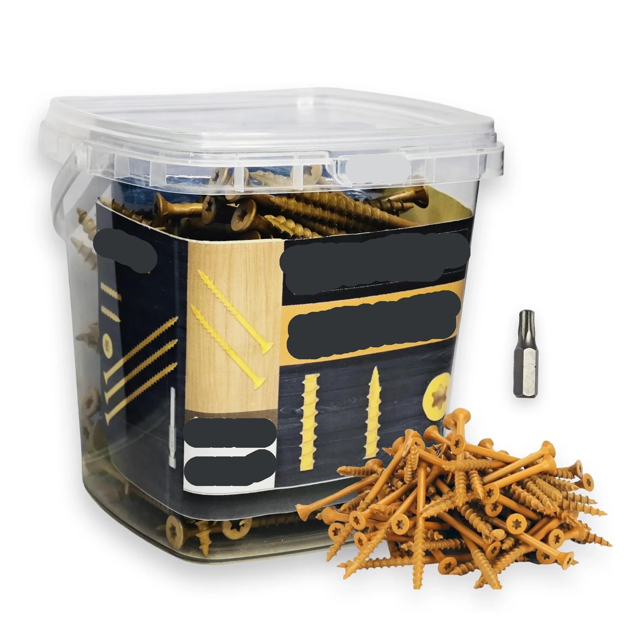 80 vis à bois jaunes n° 10 x 5 po – Revêtement époxy antirouille, idéales for les terrasses, les projets de construction de bois et de clôtures