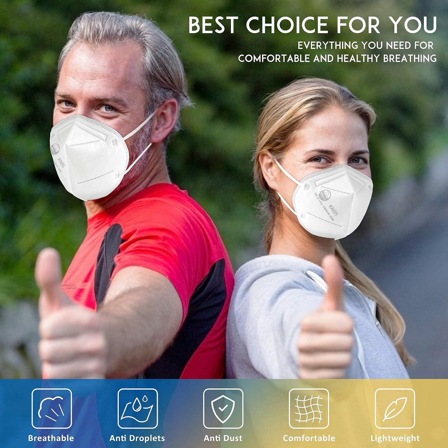 ChiSip KN95 Face Mask, 5 Layer Design Cup Dust Safety Masks, Breathable Protection Masks Against PM2.5 Dust Bulk for Adult, Men, Women, Indoor, Outdoor Use, White