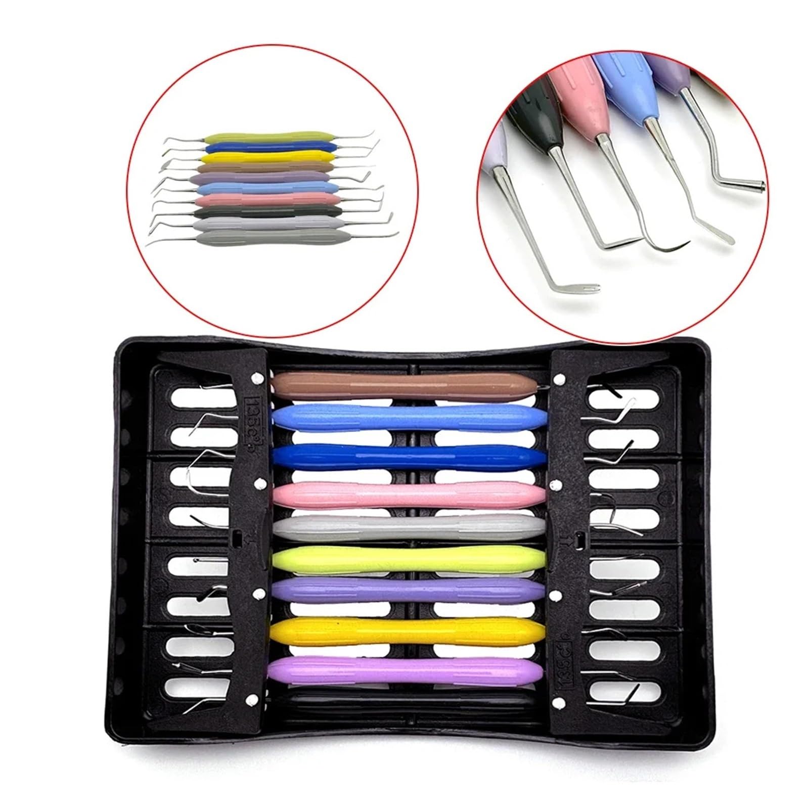 Kit di 10 strumenti for otturazioni in resina composita dentale con manico in silicone for otturazioni dentali, restauri odontoiatrici(Only tool)