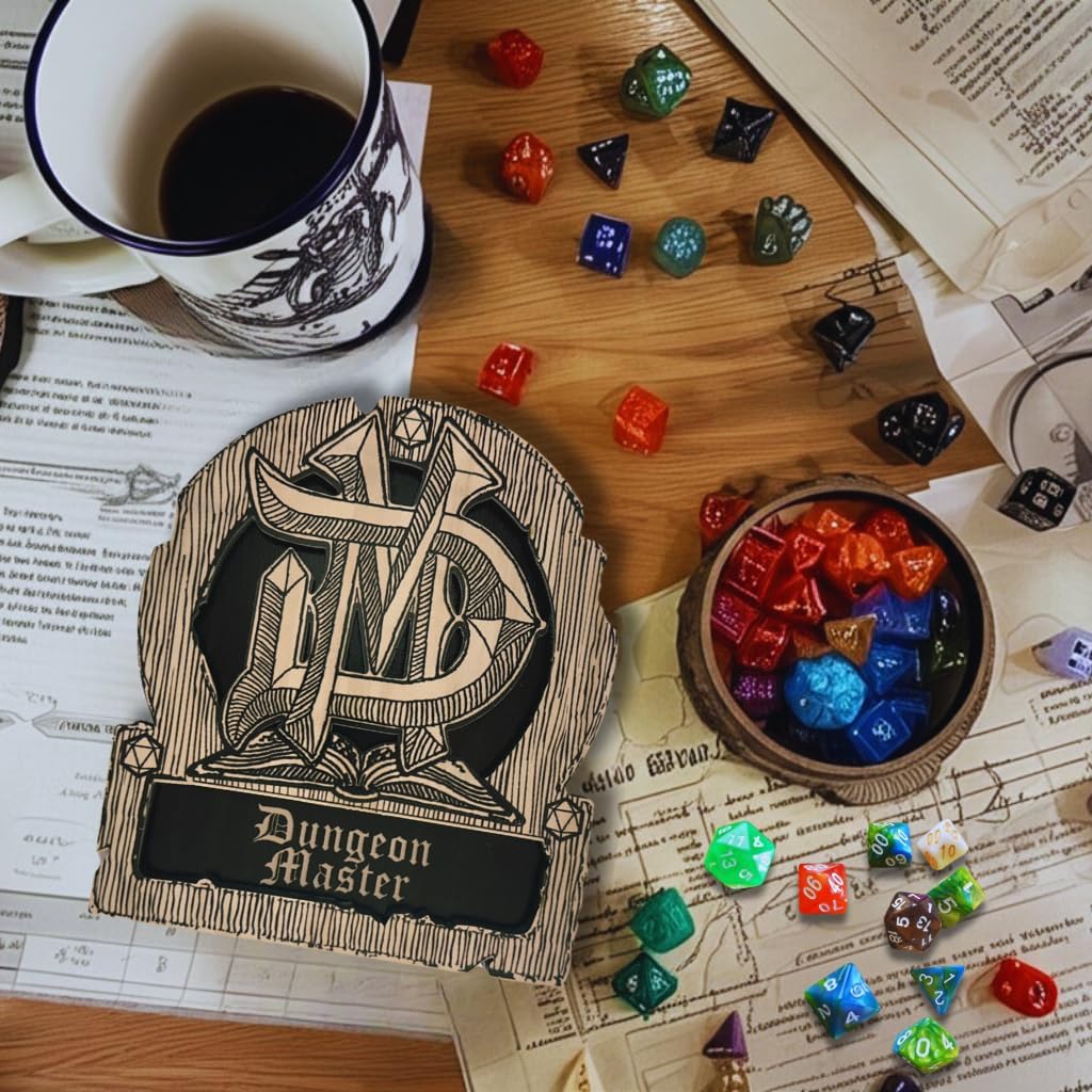 Dungeons and Dragons Dice Tray Coaster - DND Accessories - D&D Game Room Decor - Cute Wood Drink Coasters - Dungeons and Dragons Starter Set Gift - DND Miniatures Dice Tower - Set of 1 Dragon Class image 5