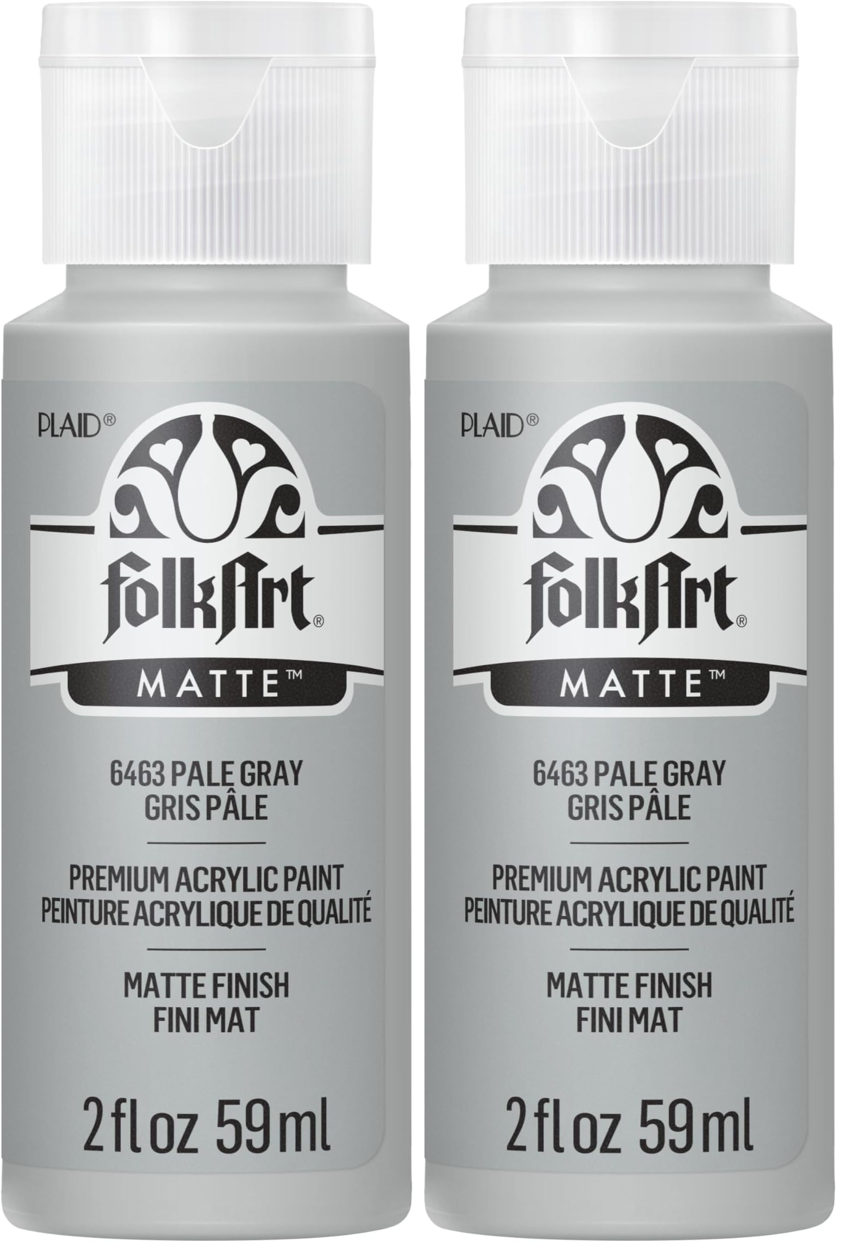 FolkArt Acrylic Paint in Assorted Colors (2 oz), Pale Gray (Pack of 2)