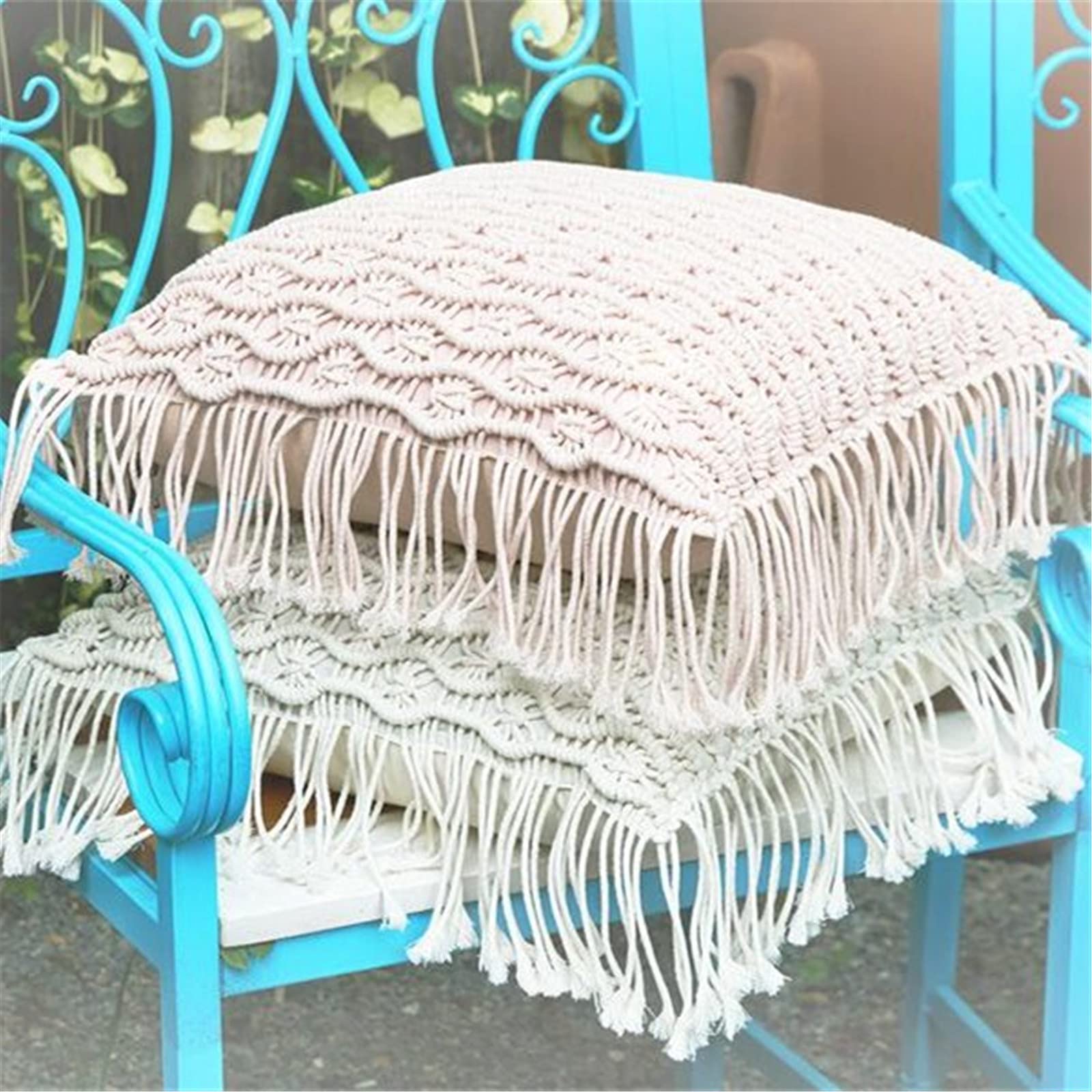 Cuscino boho, boho, con nappa, manuale di tessitura in macramè, cuscino per divano, cuscino lombare, decorazione boho (# 122, cuscino + federa 45 x 45 cm)