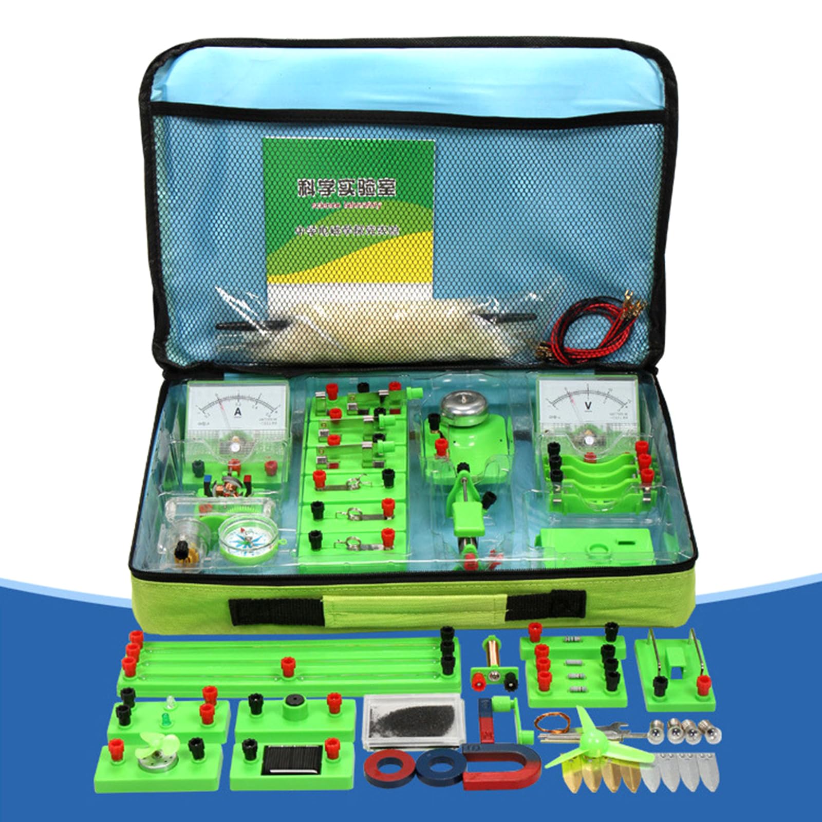 Laboratori di fisica Apprendimento di base per la scoperta dell'elettricità Kit di strumenti per esperimenti di fisica Set di attrezzature per l'apprendimento scolastico Serie di base e parallela