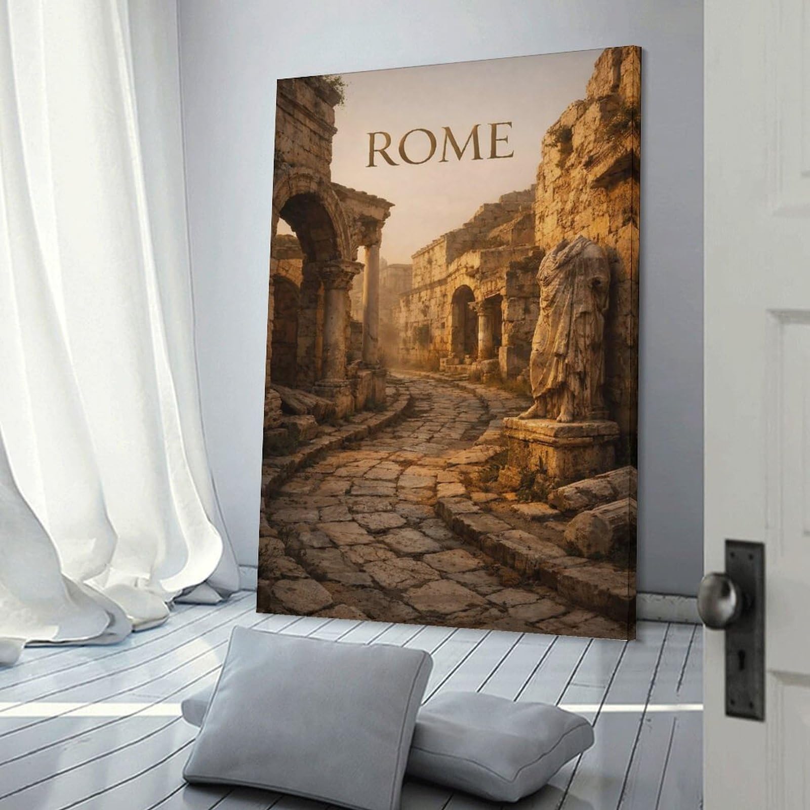 Junmoney Wall Picture Print Rome Silent Eternity, 20x30inch(50x75cm), for Living Room, Bedroom Or Home Office, Thoughtful Wall Decor for Art Lovers