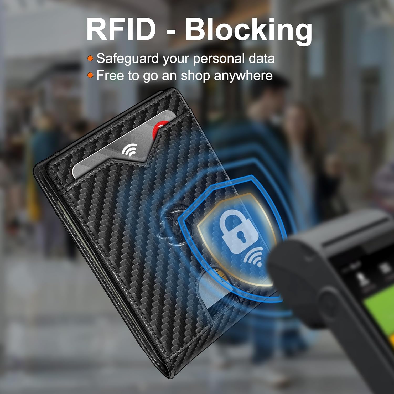 Wallet for Men Wallet with Cash Pocket 2 ID Window 13 Cards,Slim Leather Wallet Front Pocket Card Holder RFID Blocking with Gift Box - Image 6