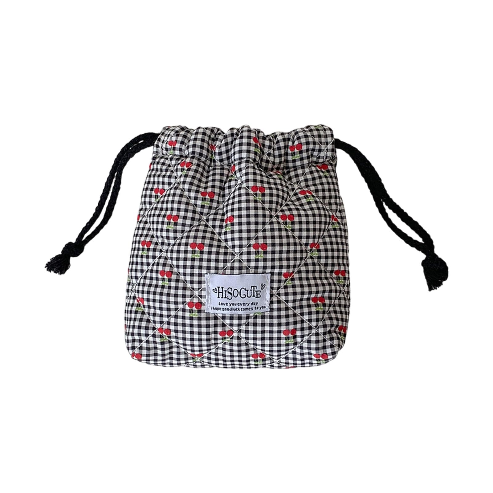 carotoe Polyester Storage Pouches with Adjustable Drawstring Closure for Accessories Cherrys Drawstring Pouches