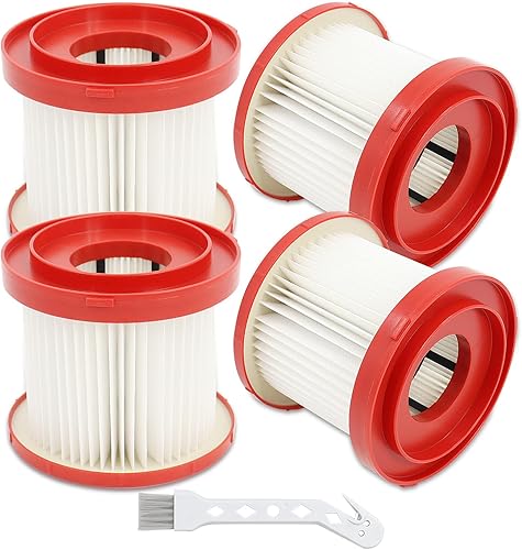Lot de 4 filtres d'aspirateur 49-90-1900 pour Milwaukee, compatibles avec les as