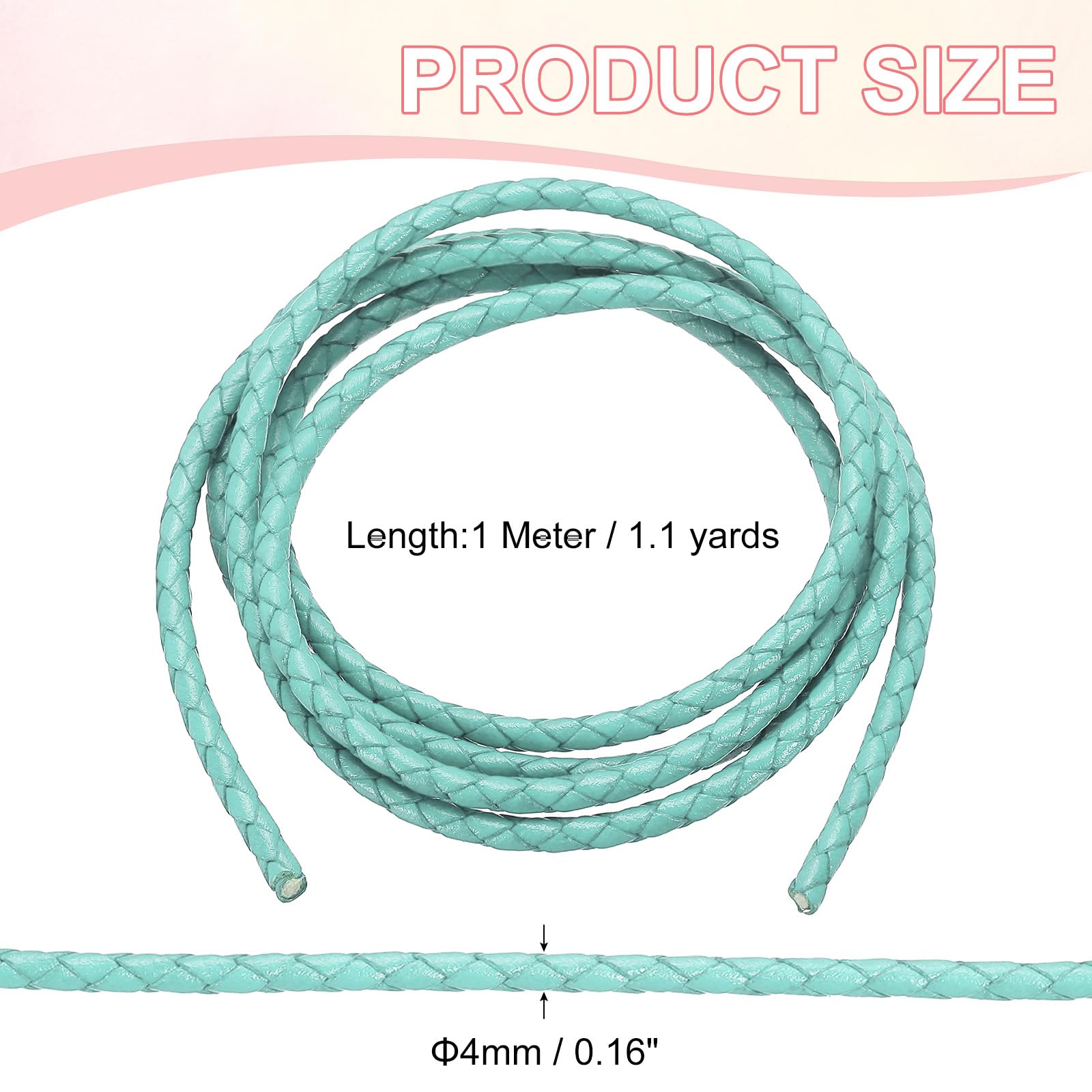 PATIKIL Round Braided Leather Cord - Image 2