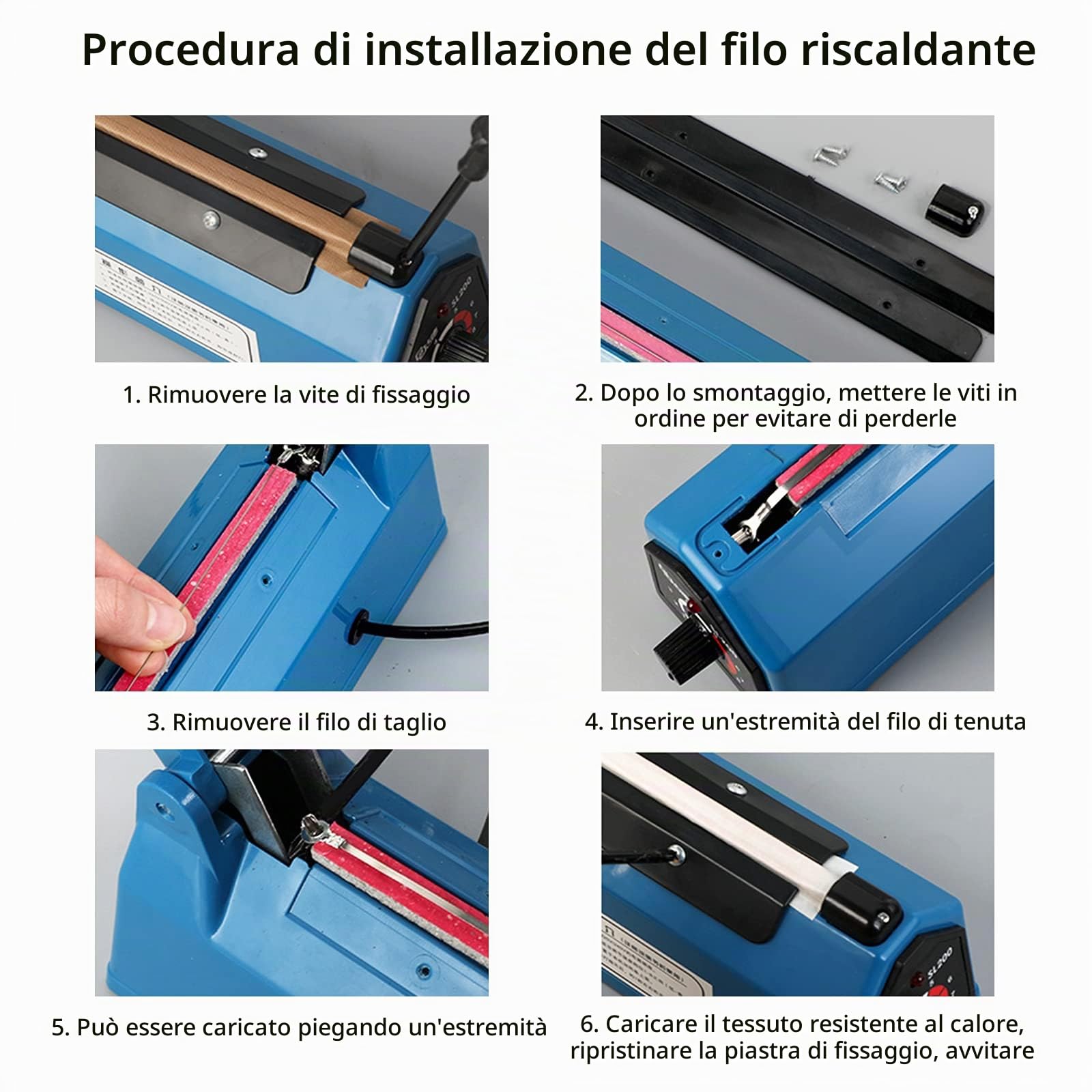 Termosaldatrice per Plastica Sacchetti 200mm Sigillatrice Macchina ad Impulsi Guarnizione Larga 3mm Impulse Heat Sealer for Mylar PP PE Alluminio Bags Macchina Sigillante Plastica