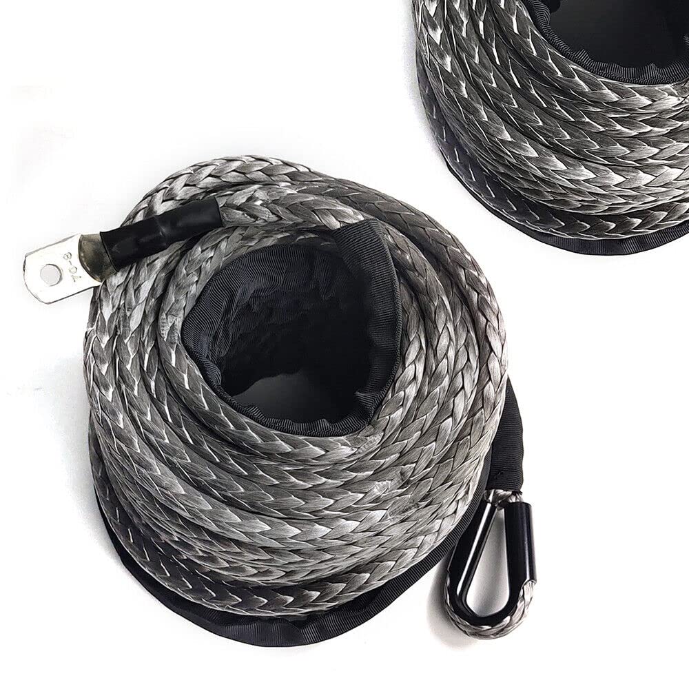 Przedłużacz wciągarki 10 mm x 30 m, 10,5 T Rezystancja syntetyczna z liną wyciągarki, hak wyciągarki, pasek trakcyjny do SUV-a, duży pojazd terenowy, ciężarówka