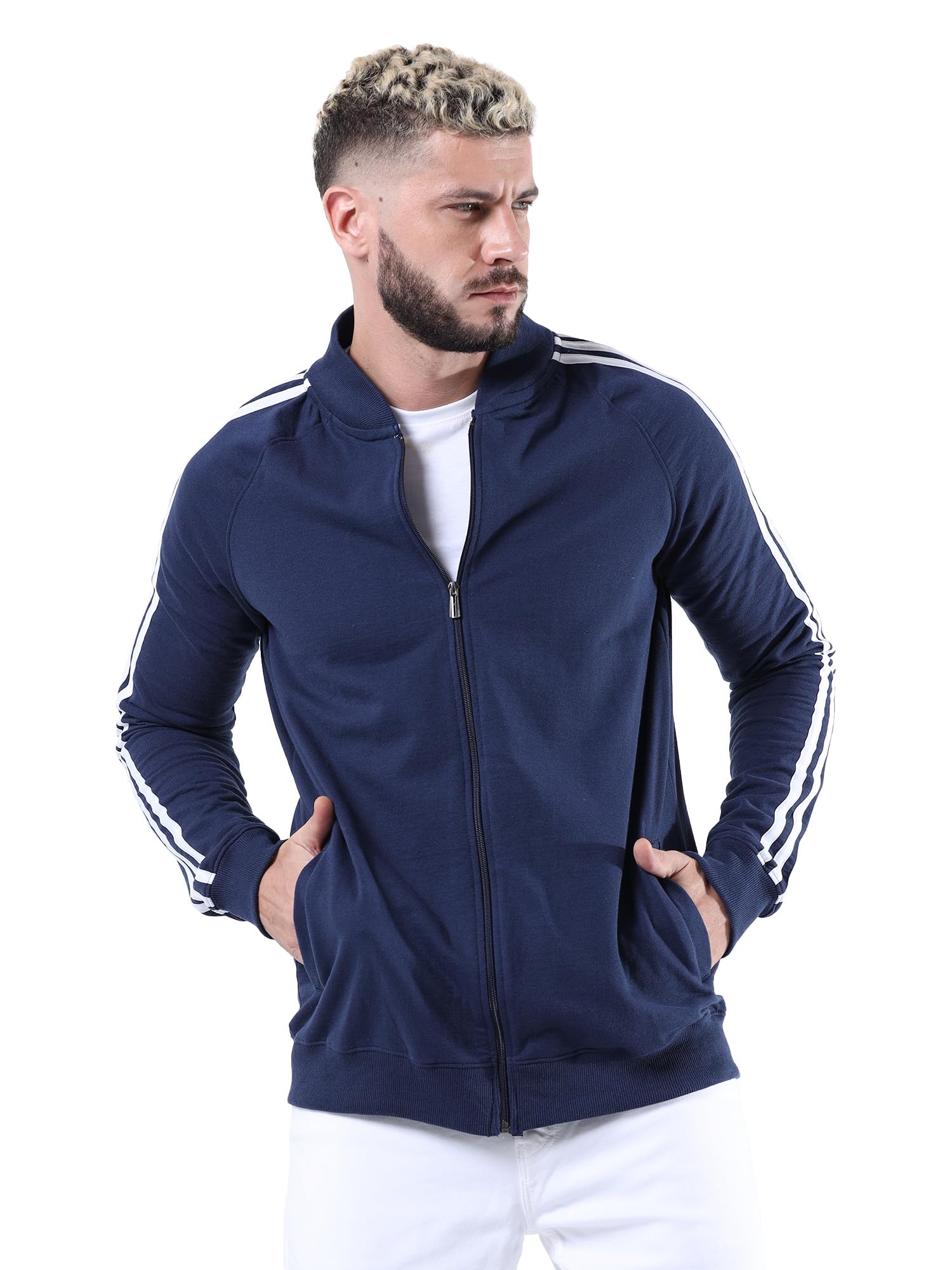 fanideazBranded Mens Full Sleeve Cotton Bomber Jacket for Mens || Bomber Jacket for Men || Branded Jacket for Men