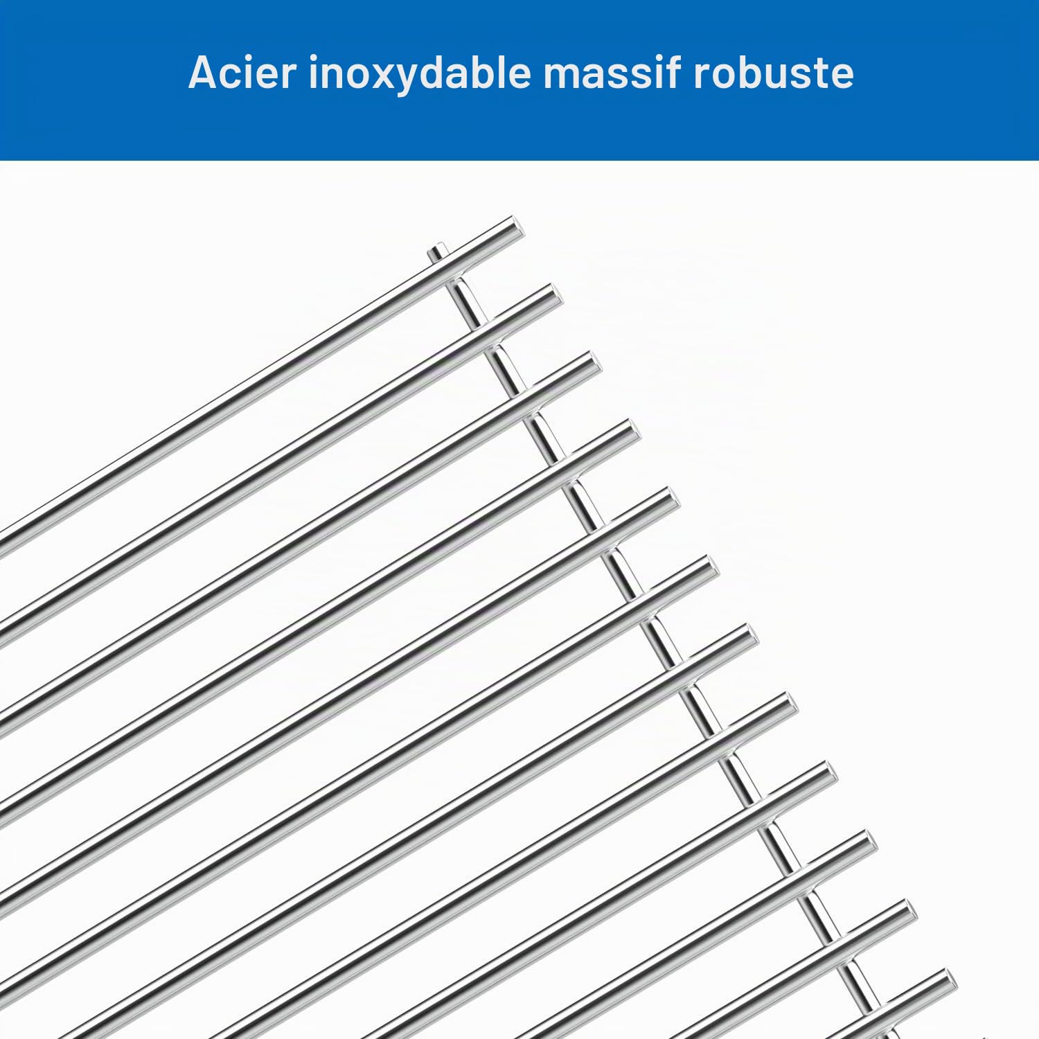onlyfire Grille de Cuisson en INOX pour Barbecue à Gaz Weber Genesis 300 Seire - Remplacement pour Weber 7528-2 Pièces - 49.5 x 32 cm