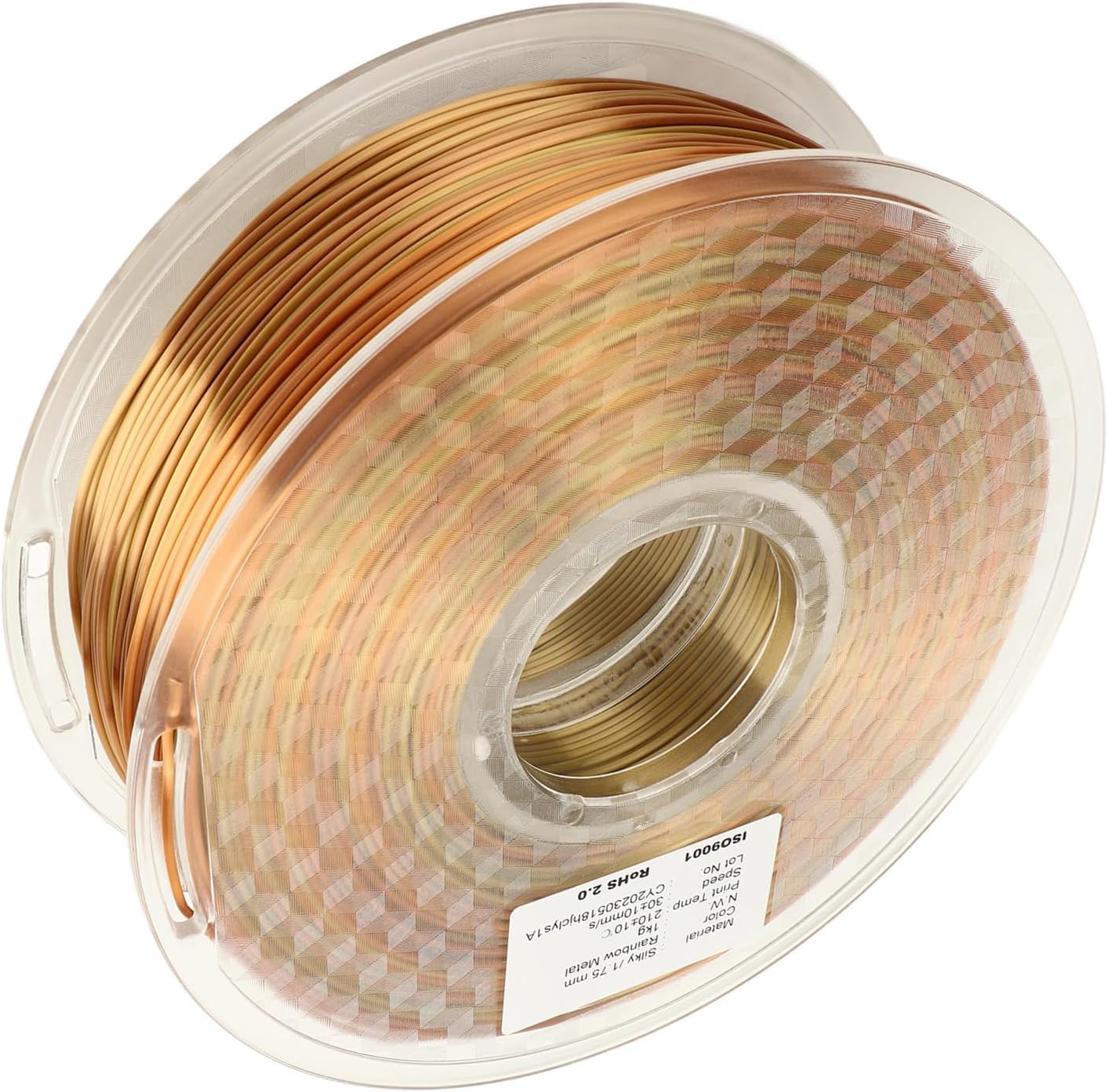 3D Printer Filament Silk Rainbow Gradient 1.75mm, PLA Material 3D Printing Consumable, Neatly Wound for Easy Use, and Bubble Effortless, Accurate Size with Stunning Silk Texture