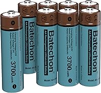 Vista 12 de Batería recargable de litio AA con cargador, paquete de 8 baterías AA de litio recargables, baja autodescarga y larga duración de hasta 2000+