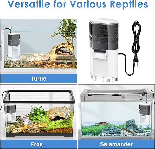 Miniatura 7 de AquaMiracle Filtro de tanque de tortuga de 225 GPH de 3 etapas súper silencioso de bajo nivel de agua para agua de 10 a 40 galones, filtro de