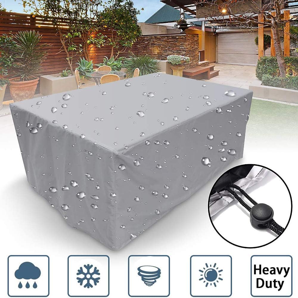 AGKupel Garden Furniture Covers Patio Furniture Cover Oxford Fabric Rectangular Waterproof Anti-UV Garden Table Cover Outdoor Table cover for Patio Chair Table Sofa Protective Cover 210 x 140 x 80cm