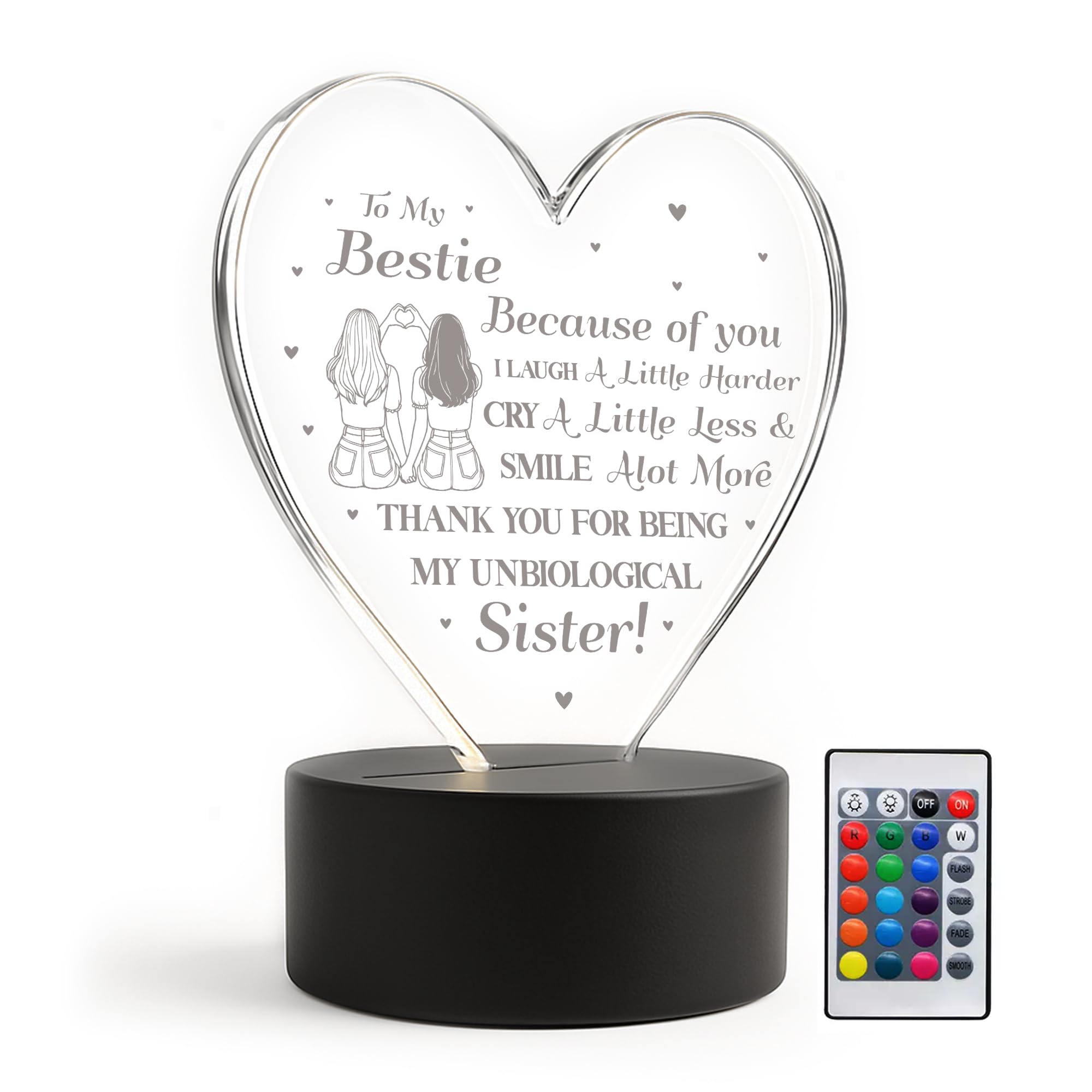 Red Ocean Bestie Special Friendship For Best Friend Thank You For Her LED Sign Gifts Birthday Christmas Keepsake Friendship Gifts Women