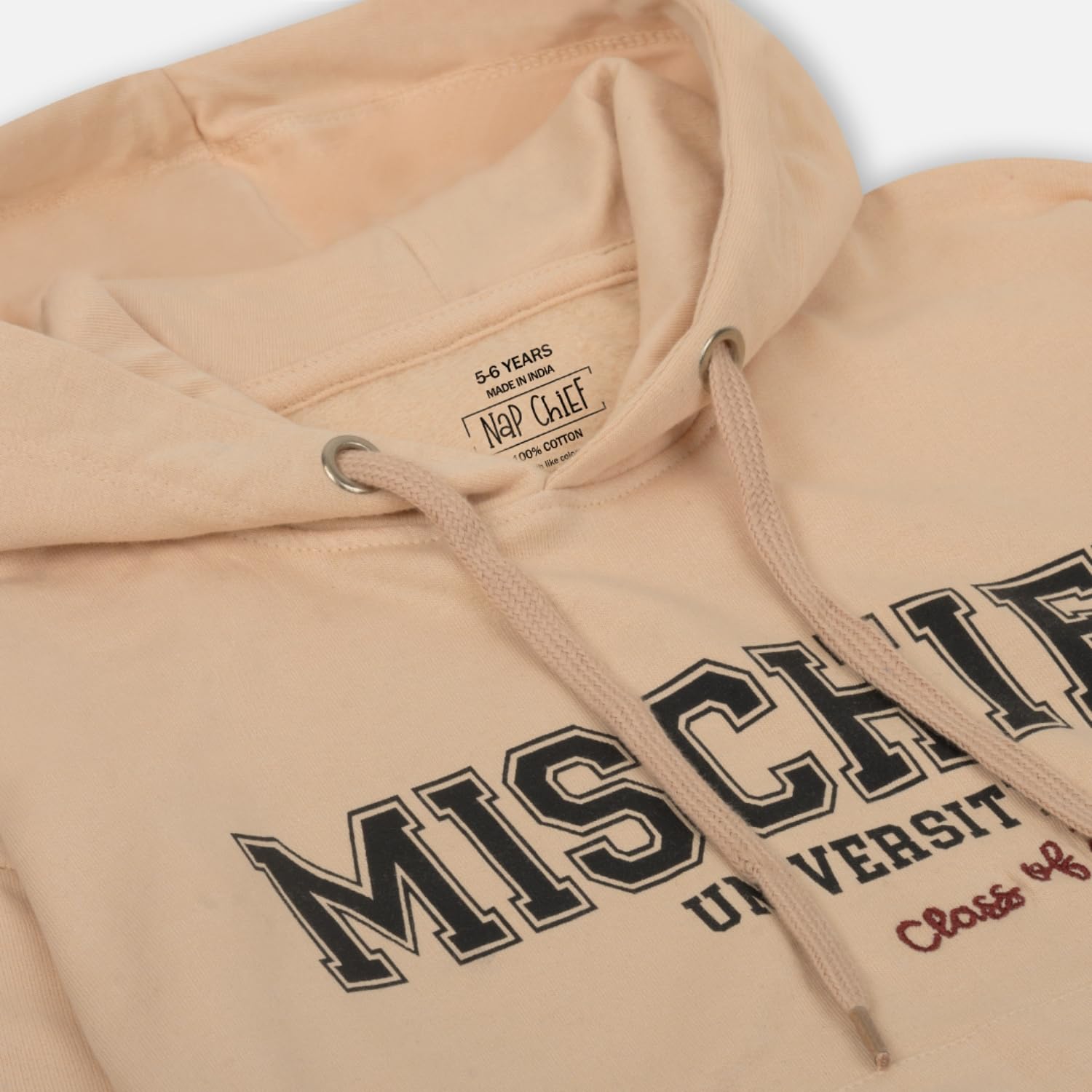 Nap Chief Unisex Baby Regular Fit Mischief University Hoodie - (NC1141M_Light Brown_18-24 Months) 2