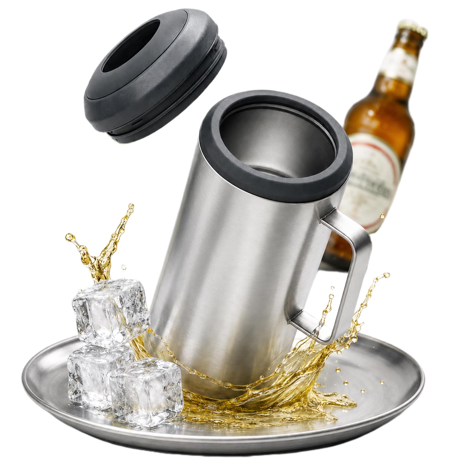 Enfriador de botellas de acero inoxidable de diseño elegante para vinos y espumosos