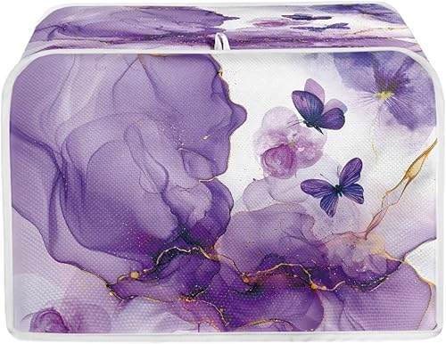 Miniatura 19 de Talayituse Cubierta para tostadora con estampado de flores de gato, ranura ancha de 2 rebanadas, ligera, protección contra el polvo, lavable, Flor