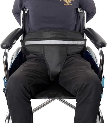 L.E.D STEP Sistemas de retención de cinturón de seguridad para silla de ruedas, correa ajustable para pacientes, seguridad para ancianos (negro)