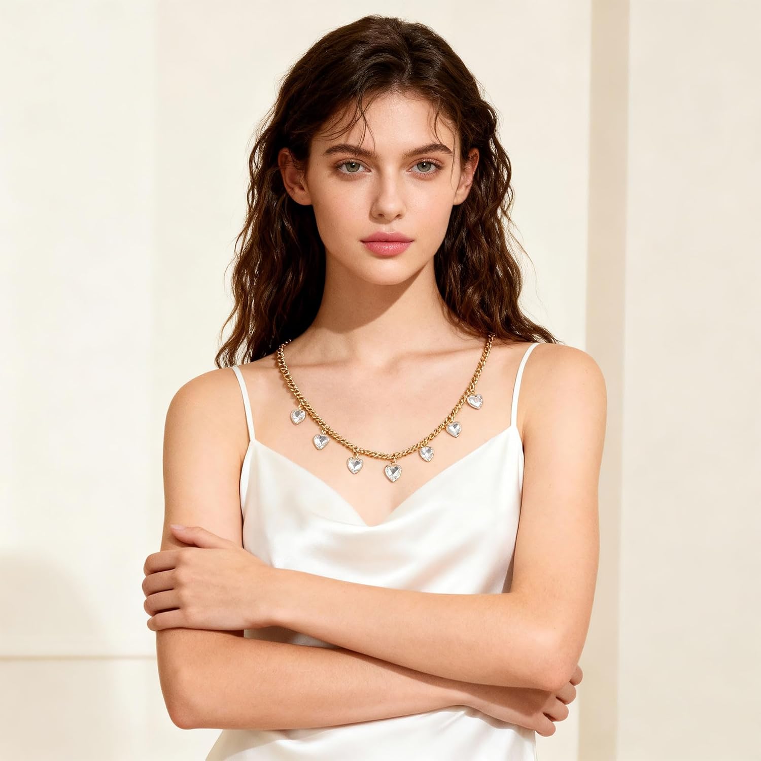 Minimalist 14K Gold Pendant Necklace for Women,Dainty Adjustable Chain with CZ,Valentines Day&Anniversary jewelry Gift for Women,Wife,Girlfriend - Image 4