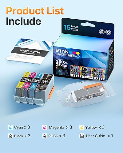 Miniatura 5 de E-Z Ink (TM) Cartucho de tinta compatible de repuesto para PGI-250XL CLI-251XL