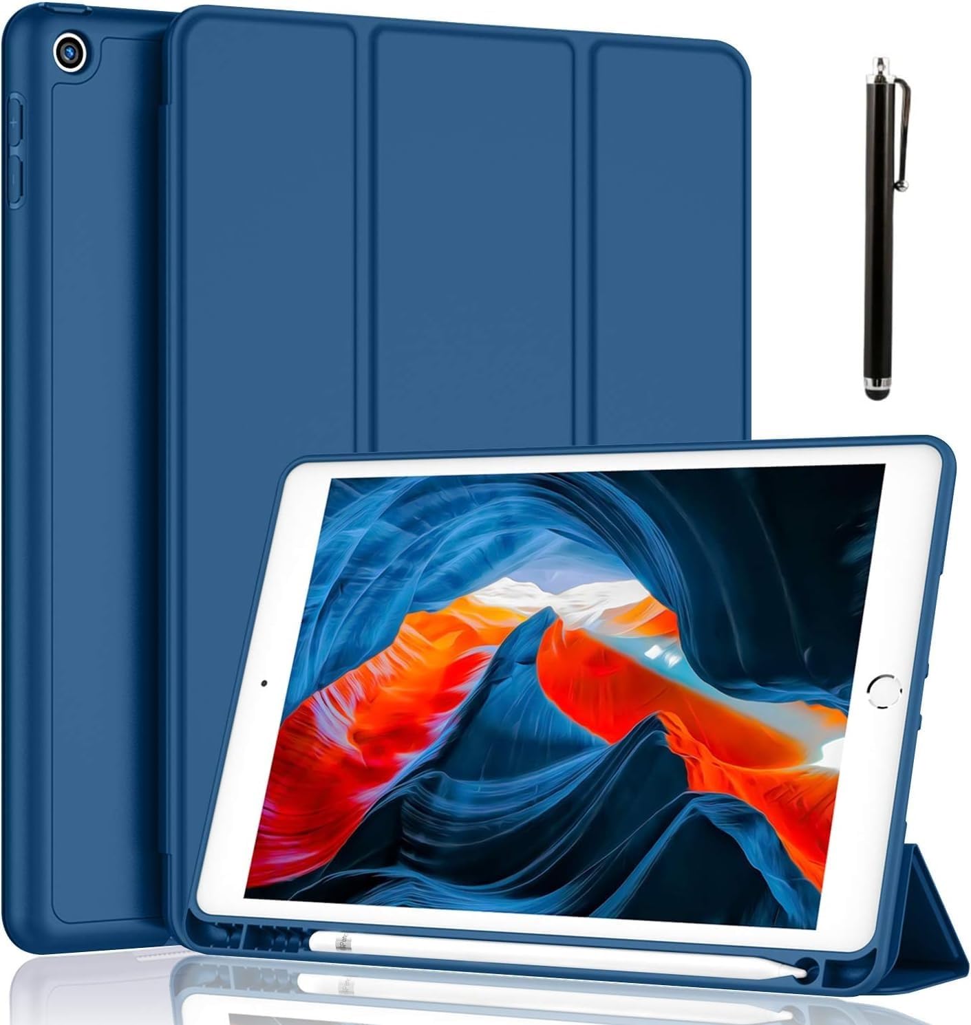 M.G.R.J® Luxury Honey Comb Series Trifold Flip Case Cover for iPad 10.2 inch 2021 9th/8th/7th Gen (Auto Sleep/Wake|Pencil Holder|Stylus Pen) (Dark Blue) (B0CJNPCBXK) Amazon Price History, Amazon Price Tracker