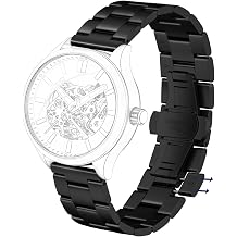 EACHE Tool-Free Stainless Steel Metal Watch Band for Men, Quick Release Strap with Butterfly Clasp, Fits 18mm, 20mm, 22mm Watch Lugs No Tools Needed, Easy Install