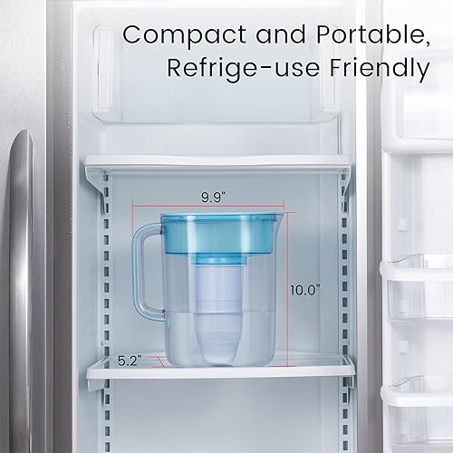Miniatura 8 de Waterdrop TDS - Jarra de filtro de agua reductora con 1 filtro, 10 tazas, sistema de filtración de 4 etapas, reduce PFOAPFOS, plomo, cloro y más,