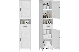 Spacious Floor Bathroom Cabinet for Bathroom Essential Storage - Homhedy