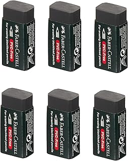 Rectangle Eraser - High Quality Eraser, Set Of 6, Model - 18 89 50, Black