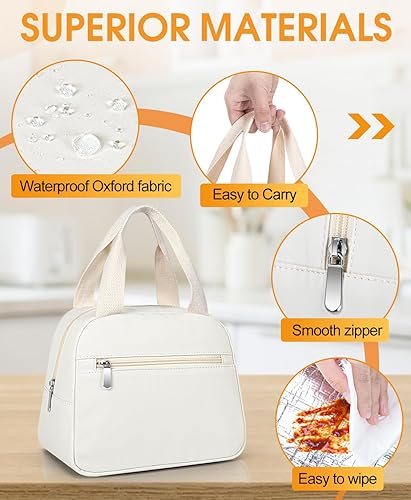 Miniatura 3 de Bolsa de almuerzo, bolsa de almuerzo aislada para mujeres y hombres, lonchera impermeable, bolsa de almuerzo de gran capacidad, reutilizable,