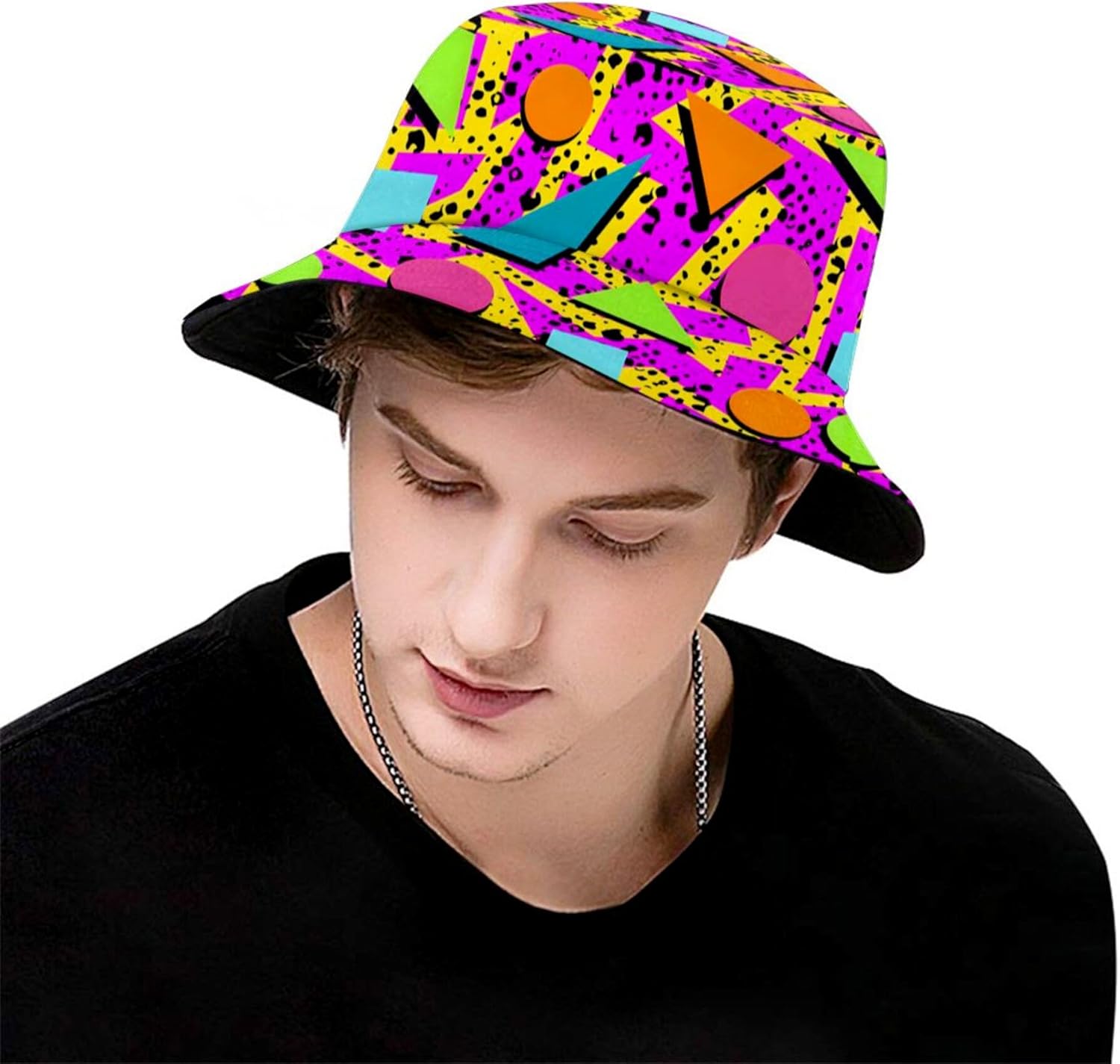 Fashion Retro 80s 90s Bucket Hats for Women Men Rave Festival Party Outfit - Image 3