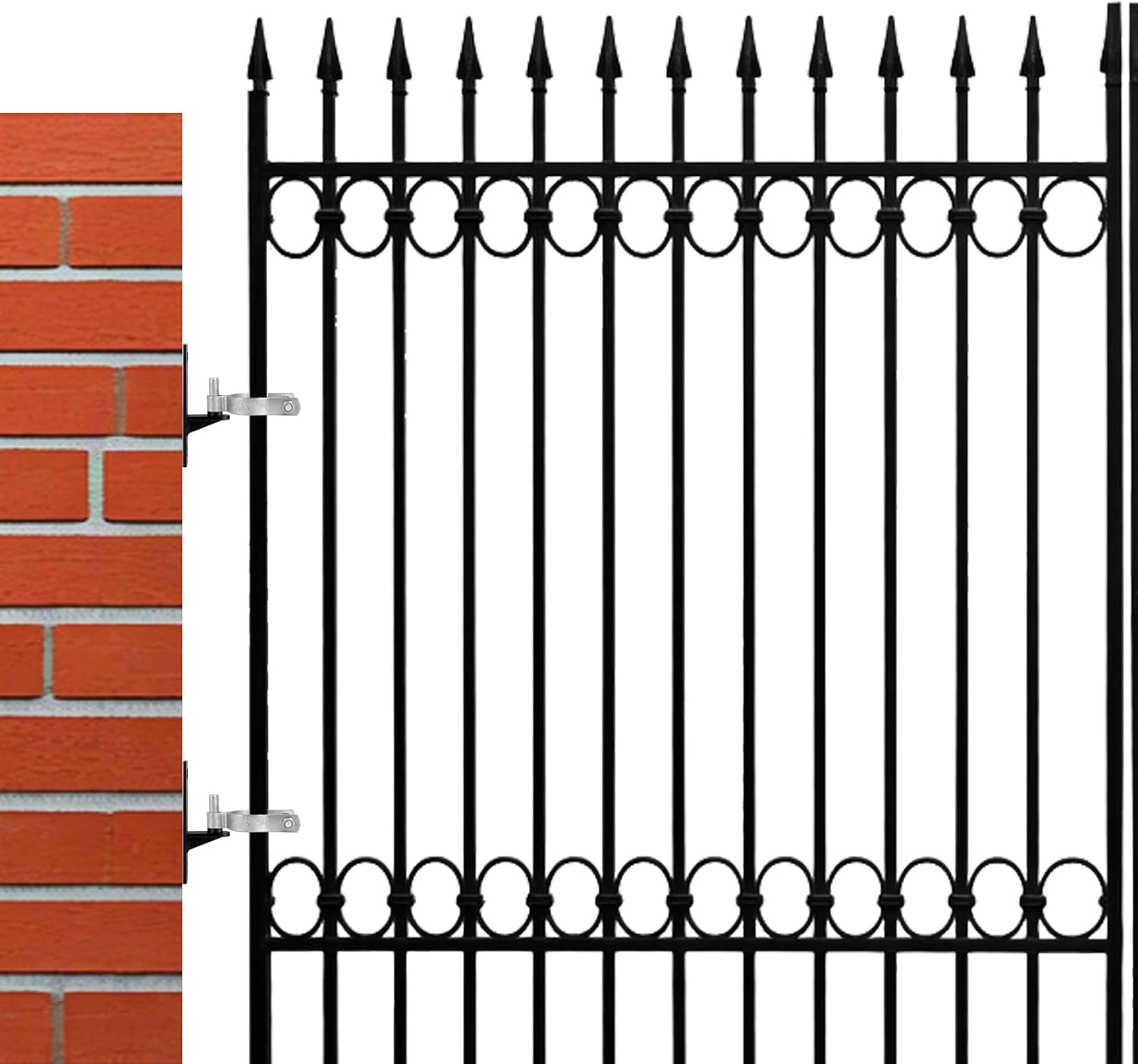 6 Pcs Chain Link Post Hinge with Nuts Parts and Bolt 3"[2 7/8" OD] x 5/8" Galvanized Steel Chain Heavy Duty Fence Hardware for Outside Fence Gate