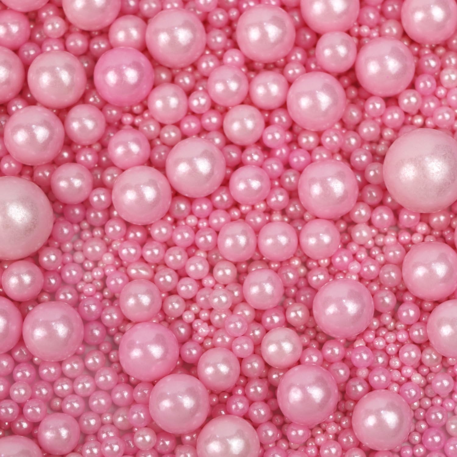 Edible Pearl Sprinkles Sugar Candy Pearls Pink 130g/4.58 Oz, Mix Size, Baking Cake Decorations, Ice Cream Toppings and Cookie Decorating, Wedding Party Chirstmas Supplies
